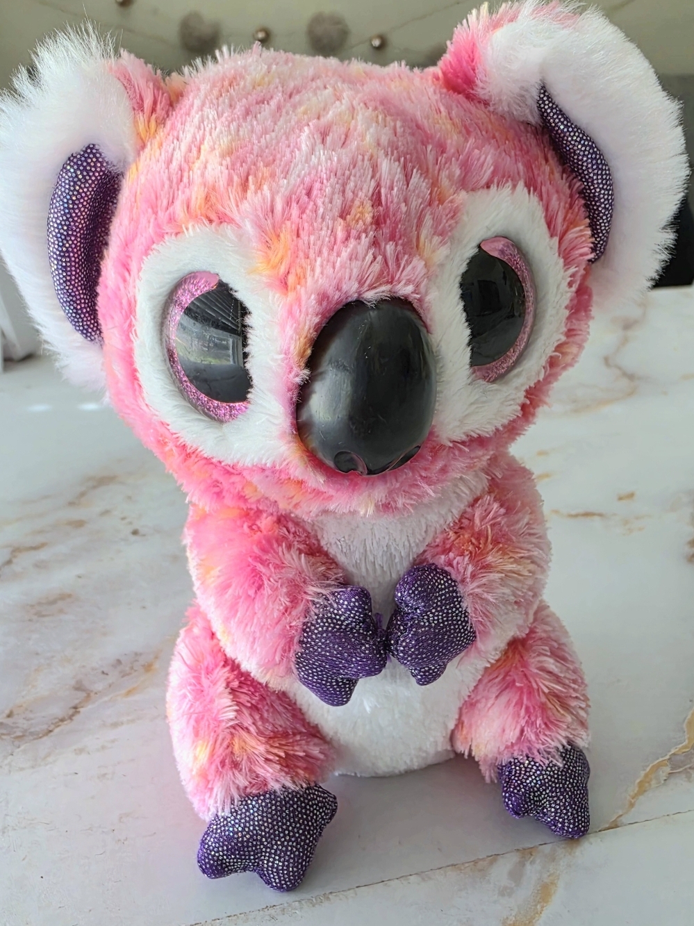 ​Ty Beanie Boos Kacey the Koala Large 9" Pink and Purple Stuffed Animal
